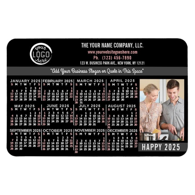 2023 Calendar Anpassningsbar Business Logotyp Namn Magnet (Horisontell)
