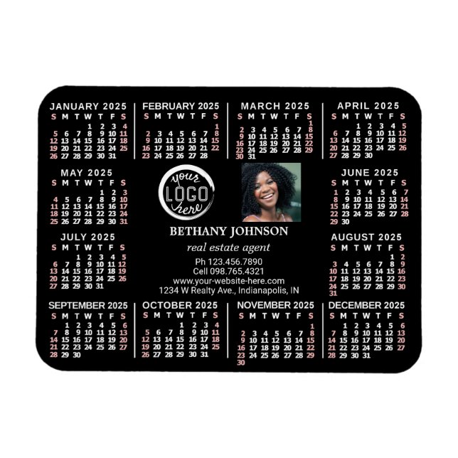 2023 Calendar Anpassningsbar Business Logotyp Phot Magnet (Horisontell)