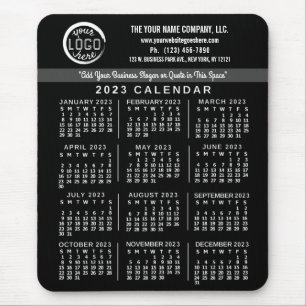 2023 Calendar Black Anpassningsbar Business Logoty Musmatta