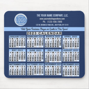 2023 Calendar Blue Easy Anpassningsbar Business Lo Musmatta
