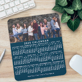 2023 Calendar Blue Personlig Photo Namn fet Musmatta