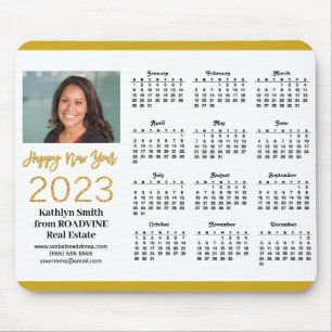 2023 Calendar Business Guld Script Photo Simple Musmatta