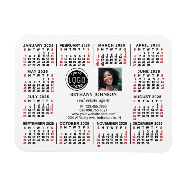2023 Calendar Business Logotyp Photo Text Easy Anp Magnet (Horisontell)