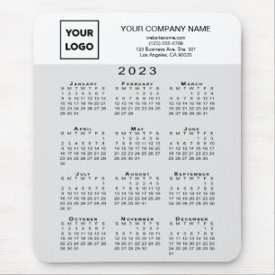 2023 Calendar Business Logotyp Text Light Grått Wh Musmatta