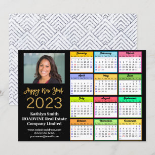 2023 Calendar Business Modern Guld-skript - foto Julkort