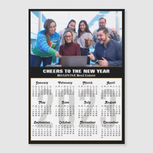 2023 Calendar Business Photo Modern Black Silver H