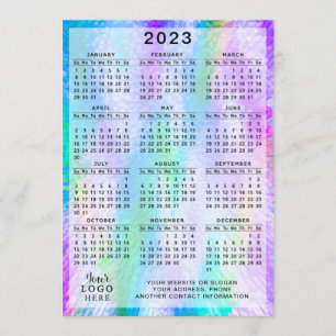2023 Calendar Colorful Iridescent Holophy Program