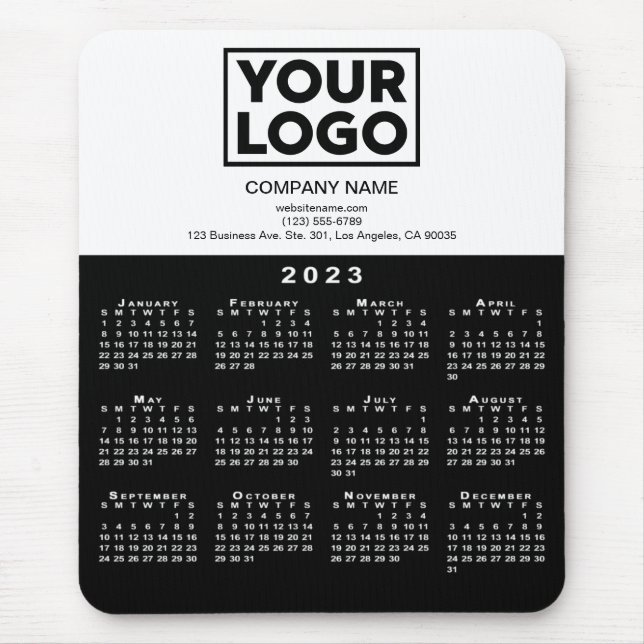 2023 Calendar Company Logotyp and Text Black White Musmatta (Framsidan)