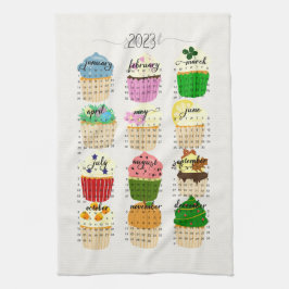 2023 Calendar Cuptårta Kitchen Tea Towel Kökshandduk
