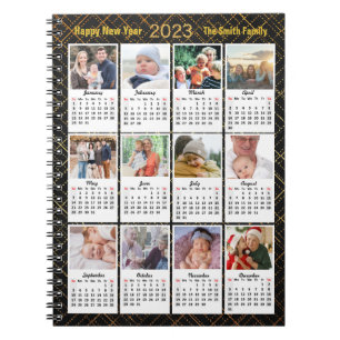2023 Calendar Modern Family 12 Photo Collage DIY Anteckningsbok