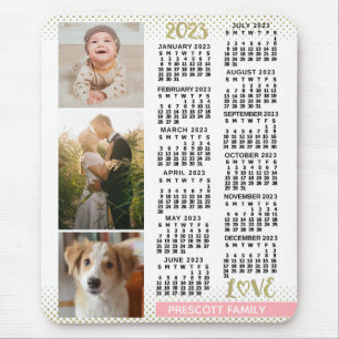 2023 Calendar Rosa Guld Family Photo Collage Musmatta