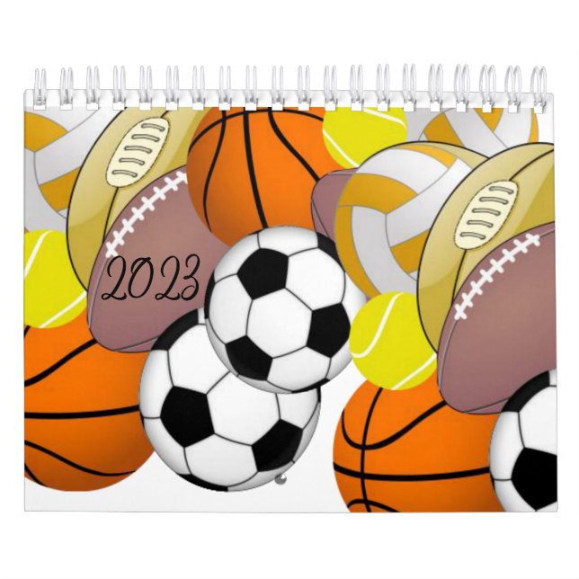 2023 Calendar Sport Football, Basketball, Soccer Kalender (Omslag)