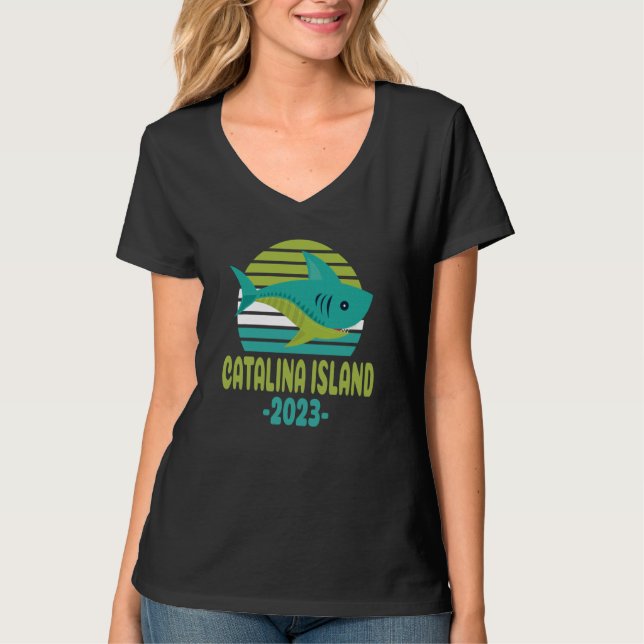 2023 Catalina Island California Shark T Shirt (Framsida)