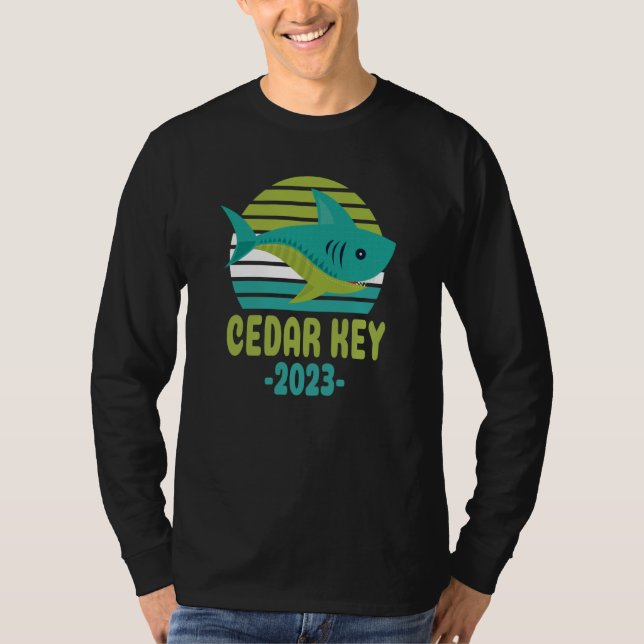2023 Cedar Key Florida Shark T Shirt (Framsida)