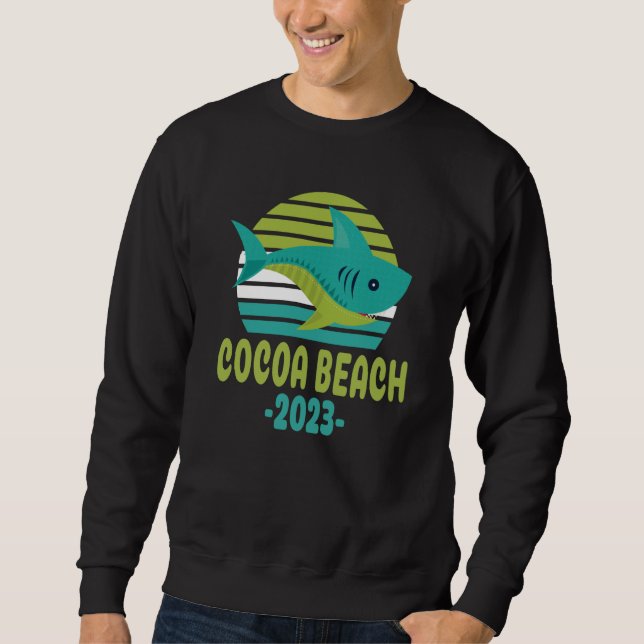 2023 Cocoa Beach Florida Shark Lång Ärmad Tröja (Framsida)