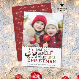 2023 Cute Elf Merry 2024 års kalender Julkort