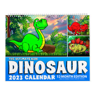 2023 DINOSAUR WORLD CALENDAR: Kids Calendar Print Kalender