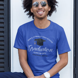 2023 Examen Anpassad Högstadiet Student Blå T Shirt
