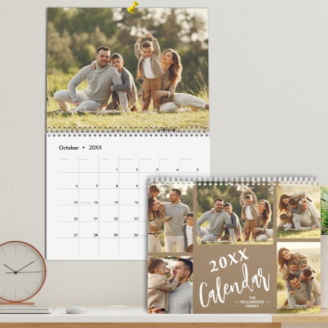 2023-familjens Anpassningsbar - foto Kalender (Available in 3 sizes, favorite photos printed in vibrant color on sturdy paper  )