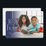 2023 FAMILY PHOTO-elegant - modern marinavmattning Julkort<br><div class="desc">by kat masard >> WWW.SIMPLYSWEETPAPERIE.COM <<< En elegant kortdesign som innehåller citatet "GLATT" med skripttyp för kombinerad elegant med serif-typografi och oformaterad färg på baksidan,  ge dig möjligheten att skicka ett personligt meddelande. Med trendigets kantade fyrkantiga foto på framsidan för ditt favoritfoto!</div>