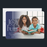 2023 FAMILY PHOTO-elegant - modern marinavmattning Julkort<br><div class="desc">by kat masard >> WWW.SIMPLYSWEETPAPERIE.COM <<< En elegant kortdesign som innehåller citatet "GLATT" med skripttyp för kombinerad elegant med serif-typografi och oformaterad färg på baksidan,  ge dig möjligheten att skicka ett personligt meddelande. Med trendigets kantade fyrkantiga foto på framsidan för ditt favoritfoto!</div>