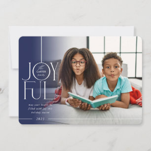 2023 FAMILY PHOTO-elegant - modern marinavmattning Julkort