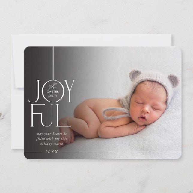 2023 FAMILY PHOTO-elegant - modern svart toning Julkort (Framsida)