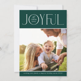 2023 FAMILY PHOTO modern elegant GLATT grönt Julkort