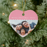 2023 FAMILY PHOTO simple Söt scallop kant rosa