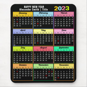 2023 Färg kalender Modern minimalistisk Anpassning Musmatta