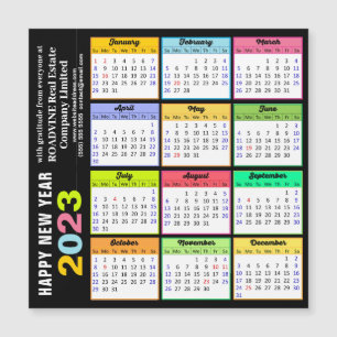 2023 - färgfull kalender - modern affärsmagneter