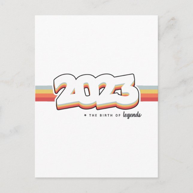 2023 Födelsen av legender T-shirt Vykort (Framsida)