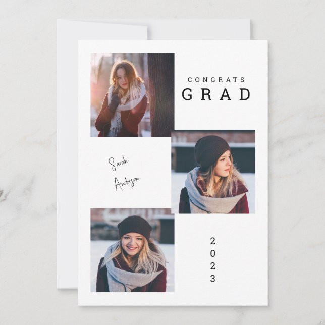 2023 Foto Collage Grad Photo Notice Inbjudningar (Framsida)