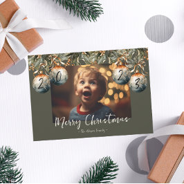 2023 Foto Watercolor Ornament Julkort