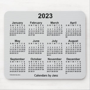 2023 Gainsborough Grått Calendar av Janz Mouse Pad Musmatta
