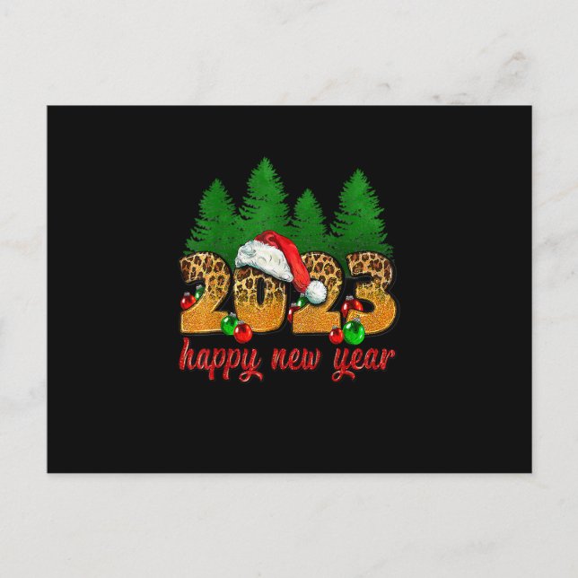 2023 Gott nytt år Leopard Nyårsafton Party Su Vykort (Framsida)