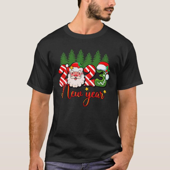 2023 Gott nytt år Santa Julafton Nyårsafton Party T Shirt (Framsida)