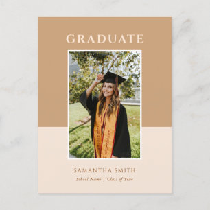 2023 Guld Modern Script Simple Photo Studenten Meddelande Vykort