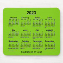 2023-Gultens Grönt Kalender av Janz Mouse Pad