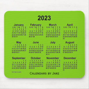 2023-Gultens Grönt Kalender av Janz Mouse Pad Musmatta