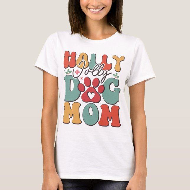 2023 Holly Jolly Mamma Festive Design T Shirt (Framsida)