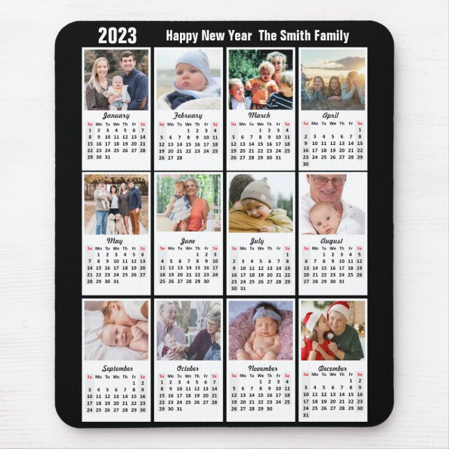 2023-kalender 12-familjens foto Modern minimalisti Musmatta (Framsidan)
