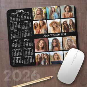 2023 Kalender - 12 fotokollage - svart Musmatta