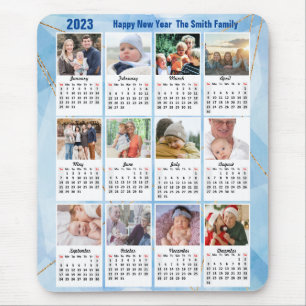 2023 Kalender 12 - Modern blå, enkel Musmatta
