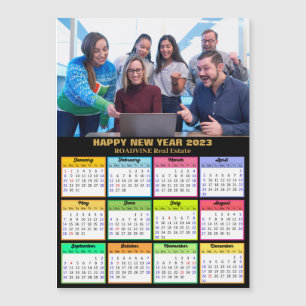 2023-kalender - affärs-fotokort för Guld
