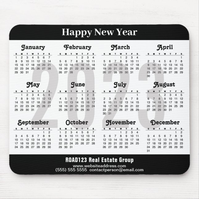 2023 - kalender - Business Modern Black White - en Musmatta (Framsidan)