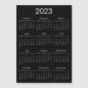 2023 Kalender - enkel svartvitt