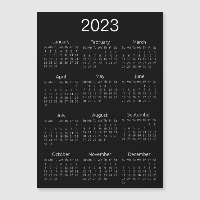 2023 Kalender - enkel svartvitt (Framsida)