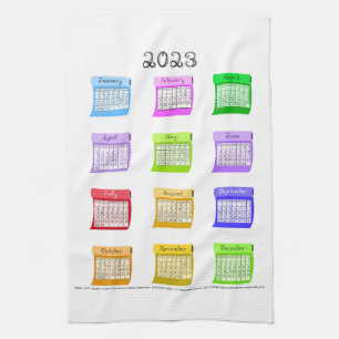 2023 Kalender Fabric Font Month Bolts of Fabric Ki Kökshandduk