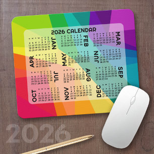 2023 Kalender - färgstarkt regnbåge Musmatta